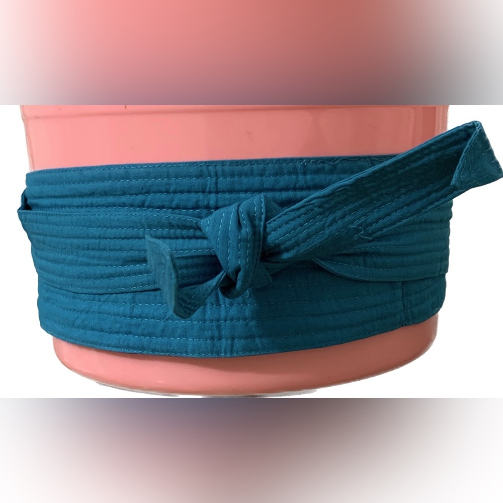 NEW vintage cotton Cummerbund-Obi-Apron belt MEDIUM DARK TEAL